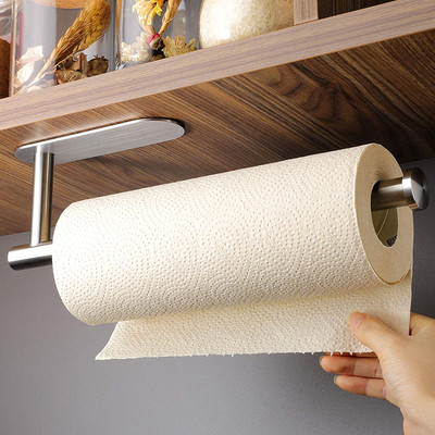 Portarotolo Cucina da Parete Jinlaili 2PCS Porta Rotoli Cucina Portarotoli Cucina da Parete per Cucina e Bagno Toilette Portarotoli da Cucina Porta Carta da Cucina Portarotolo Cucina Adesivo 