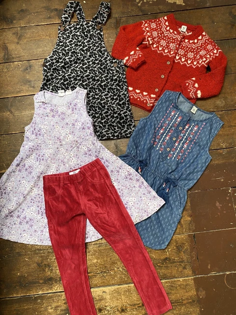 Girls bundle age 4-5 years Next dungarees dress playsuit TU cardigan leggings