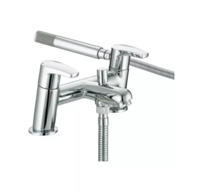 Bristan Orta Bath Shower Mixer Tap with Hose & Handset Chrome