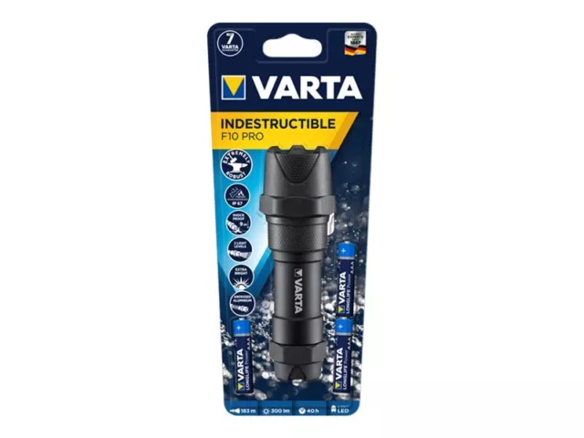 Varta INDESTRUCTIBLE F10 PRO Torcia a mano Nero Alluminio 9 18710101421