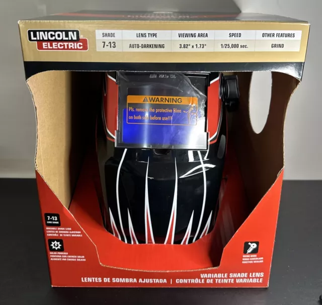 Lincoln Electric Auto-Darkening Variable Shade Welding Helmet with Grind Mode--
