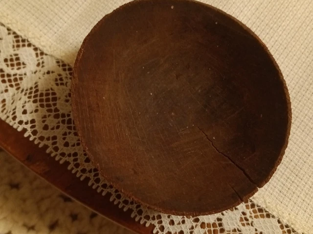 Very Early! Antique Small Round Wooden Bowl ? Child's Old  Needs Repaired