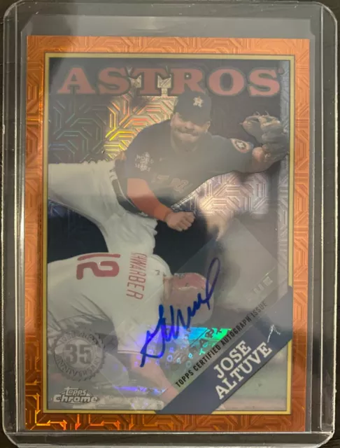 2023 Topps Series 2 Jose Altuve Silver Pack Mojo Orange Auto 2/7