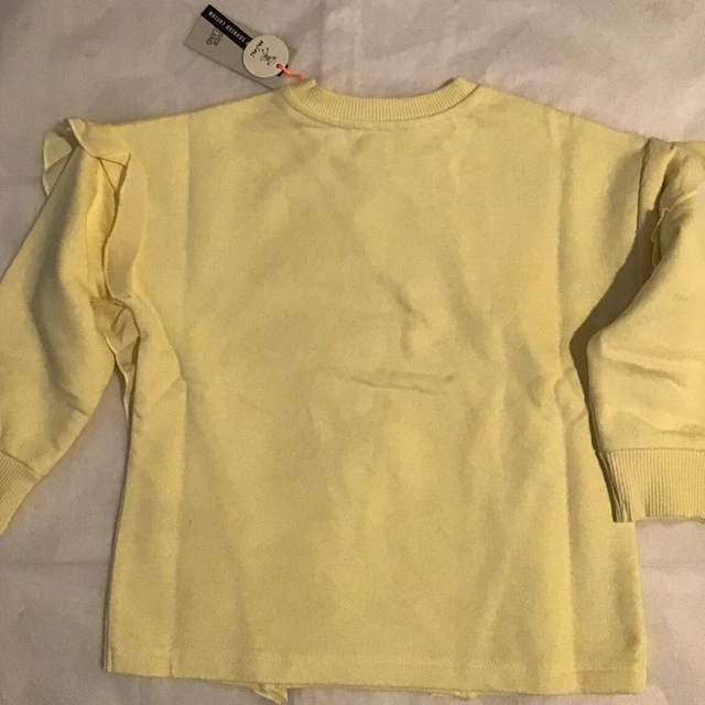 River island mini girls aged 4-5 years yellow chiffon frill sweat top set BNWT 5
