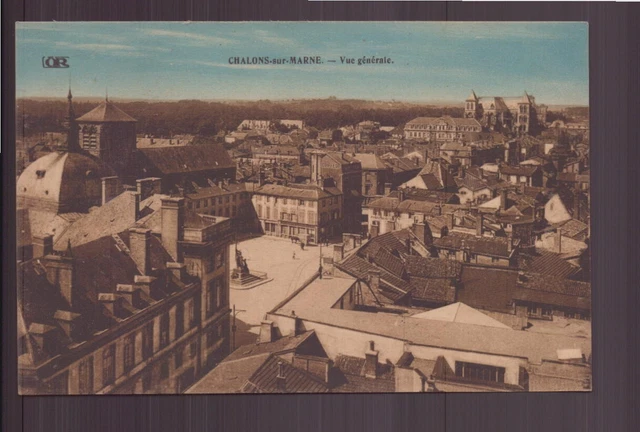 CPA 51 CHALONS sur MARNE Vue Générale carte colorisé