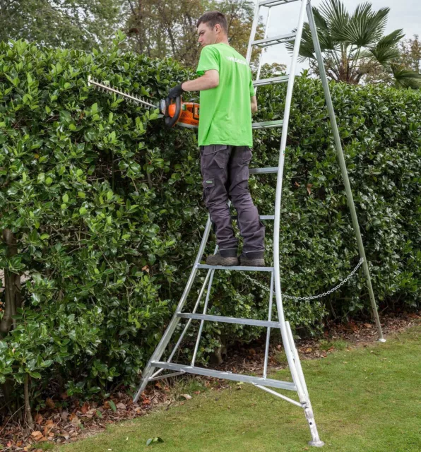 3 Leg Adjustable CROWN Garden Hedge Orchard Tripod Ladder FREE RUBBER FEET