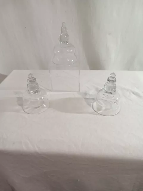 Antique 19th century hand blown glass Suction cup - Cupping glasses Set Of 3