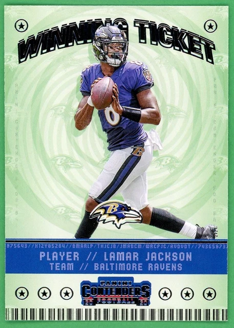 2020 Panini Contenders Winning Ticket Lamar Jackson Baltimore Ravens #WT4