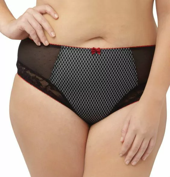 Sculptresse by Panache Flirtini Brief Size 26/6L 7682 Black Fishnet Print SALE