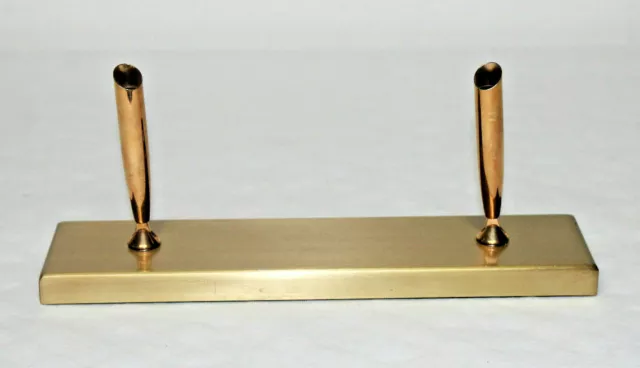 Smokador Desk Pen Holder  Brushed Brass Gold Tone Mid Century Modern Knoll