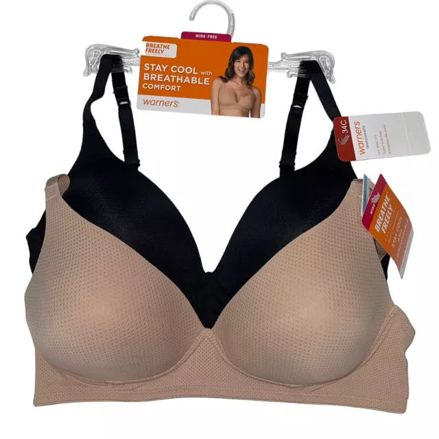 WARNER'S BRA WIREFREE Cooling Breathable Comfort Contour Breathe Freely  RM5941A £28.54 - PicClick UK
