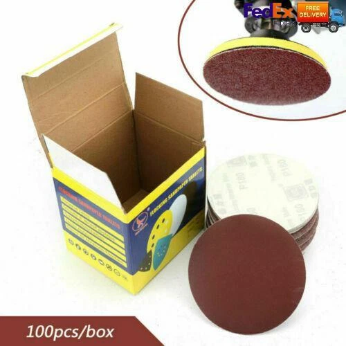 New 180 Grit 100PCS 6Inch DA Hook & Loop Sandpaper Sanding Discs Sand Sheet A11