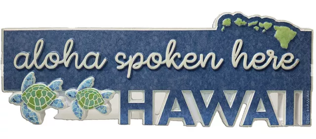 Hawaiian Poly Resin Wall Sign Aloha Spoken Here Hawaii Island Home Bar Decor New