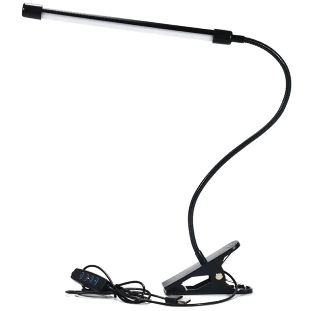 Noir, Lampe de Bureau à Pince 48 LED Flexible à 360°Lampe Lecture Clipsable  3