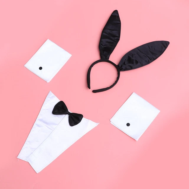 ZALHIN Kit Déguisement Lapin – 9 Pièces : Oreilles, Nœud, Queue, Gants, Chaussettes – Cosplay Fête