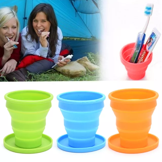 Portable Silicone Folding Cup Telescopic Drinking Collapsible Travel Camp YT