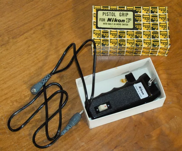 RARA empuñadura de pistola Nikon F en caja con microinterruptor para usar unidades de motor F36 F250