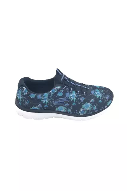 Skechers Washable Slip-On Bungee Summit Calm Harmony Navy Floral