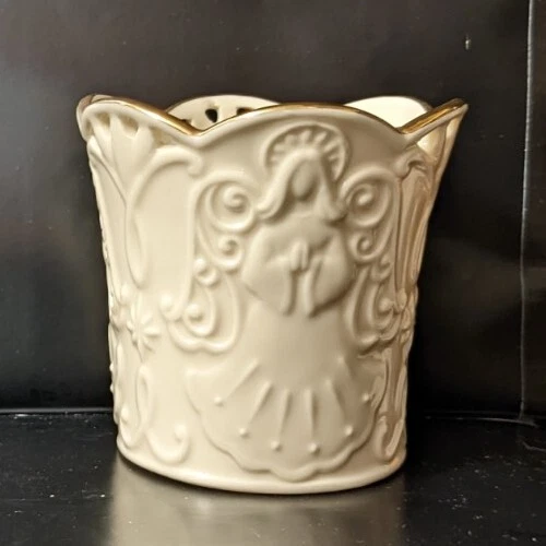 Lenox Christmas Candle Holder Gold Trimmed Angel Votive In Original Box