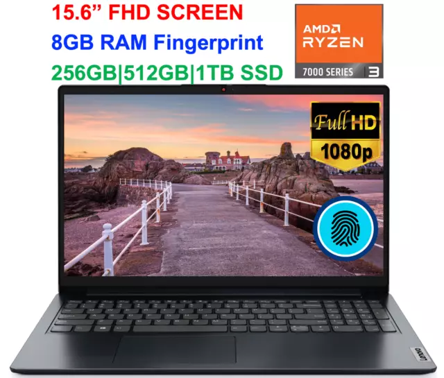 2024 LENOVO IDEAPAD Laptop 15.6 FHD AMD Ryzen 3 8GB RAM, Up to 1TB SSD