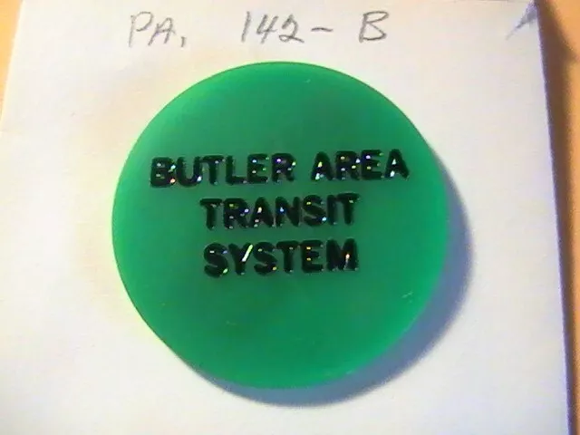 Transit Token Butler Area Transit System Bus On Reverse Green Pa 142-B