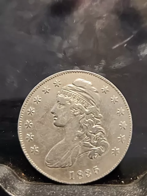 us half dollar capped bust  1835 XF