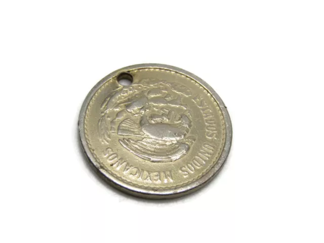 1956 10 Centavos Charm Estados Unidos Mexicanos Silver Tone