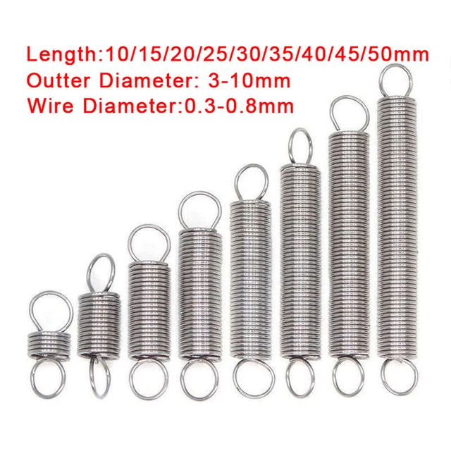 10pcs Wire Diameter 0.5mm 0.6mm Stainless Steel Tension Spring With O Hook Extension Spring Length 20mm To 80mm - Foto 6