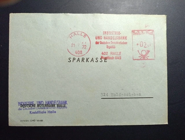 Free stamp AFS GDR hall 1972 industry and commercial bank postponed year