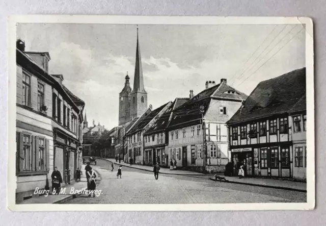 Burg bei Magdeburg, Breiteweg, Echtfoto Ansichtskarte 1936
