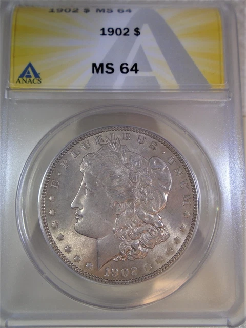 1902 Morgan Dollar Ms64 Anacs