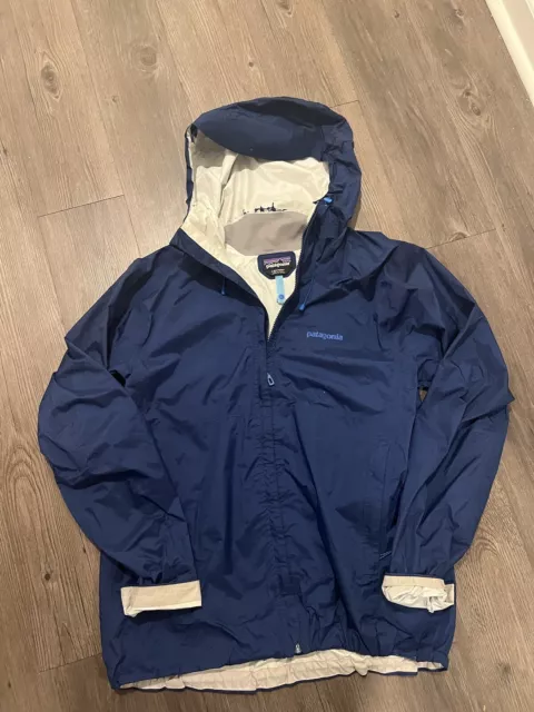 Patagonia Jacket Men's Large Blue Rain Shell H2NO Hiking Outdoor