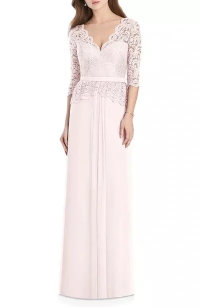 Jenny Packham NWOT Lux Chiffon Dress With Marquis Bodice In Blush Size 18