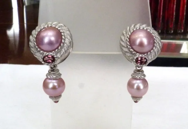 NEW JUDITH RIPKA Sterling Silver Cultured Mabe Pearl Pink Tourmaline ...