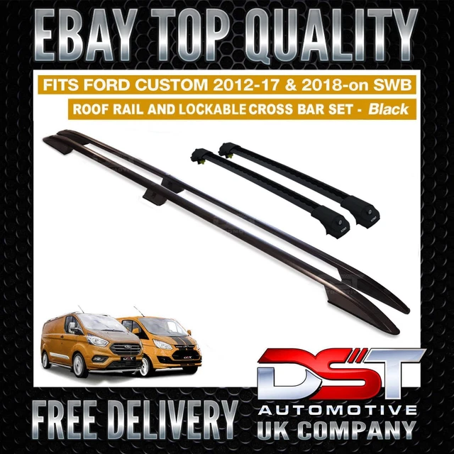 Lockable Roof Cross Bars For Lincoln MKC 2015-2019 – Black Aluminum Rack Rails, 165lb Capacity