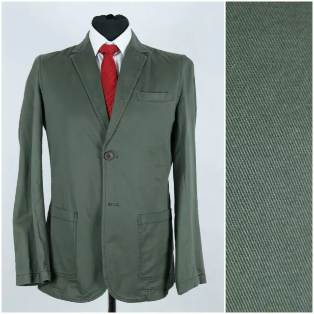 Mens Summer Blazer 38R UK Size CWS Green Cotton Sport Coat Jacket