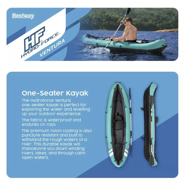 BESTWAY HYDROFORCE VENTURA Kayak Inflatable Cruising Rowing Boat