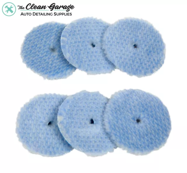 6 Pack of Pads | RUPES Blue Coarse Wool Polishing Pad | For 3" Backing Plate