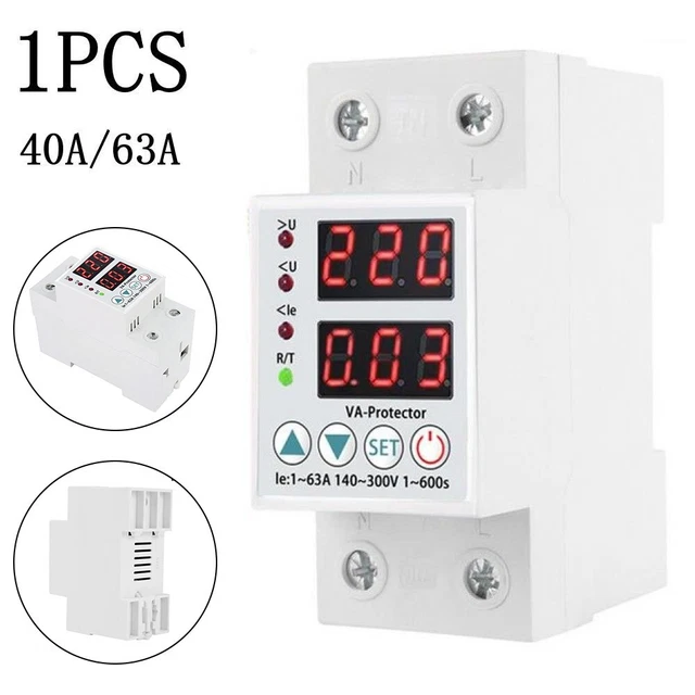 63A 230V Din Rail 3IN1 Display Einstellbare Überspannung Strom und Unterspannung Schutz Gerät Schutz Relais 220V KWH  13