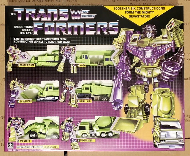 ENSEMBLE COMBINATEUR TRANSFORMERS G1 Devastator ! MISB Constructicons ...