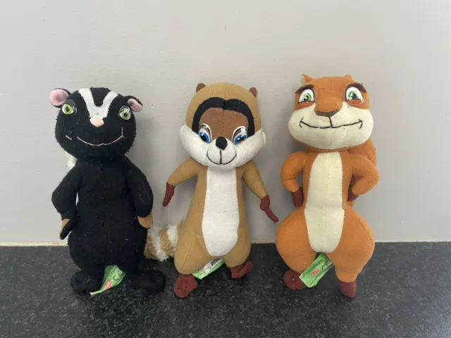 Dreamworks Over The Hedge Hammy Squirrel Stella Skunk And RJ Raccoon Soft Toys