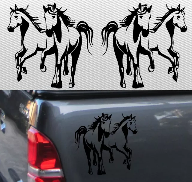 UTE 4WD HORSE FLOAT car 4x4 STICKERS Decal PAIR 200mm