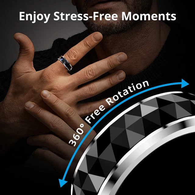 COLMI R11 SMART Ring Fidget Spinner Anxiety Relieve Ring with Charging ...
