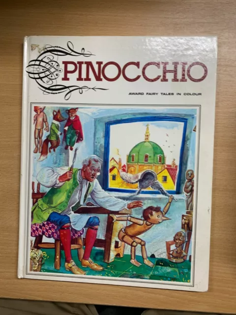 1972 " Pinocchio" Jane Carruth Grande Delgado Illustrated Libro de Tapa Dura