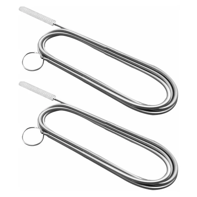 2 pz spazzola flessibile per intasamento frigorifero a molla in acciaio inox