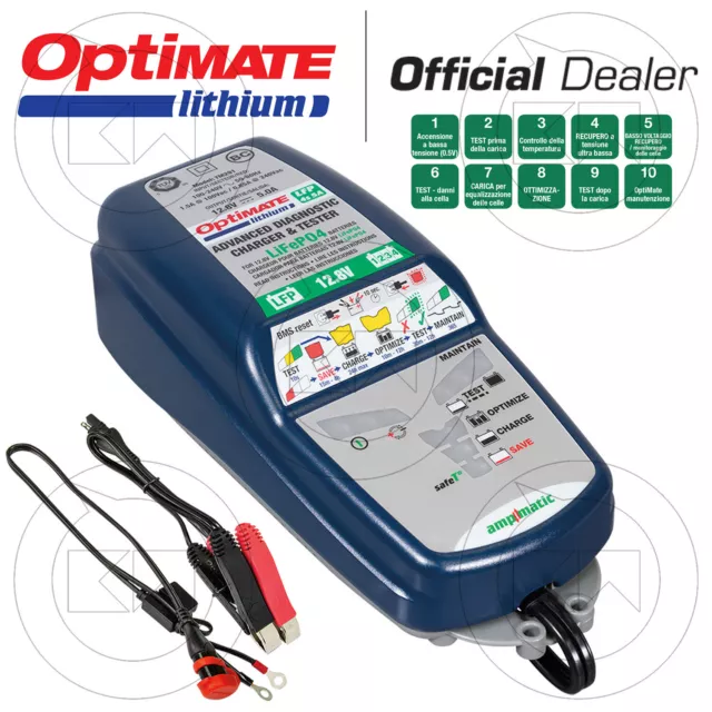 Mantenitore Di Carica Batterie Litio Lifepo4 Optimate Lithium 2-100Ah Auto Moto