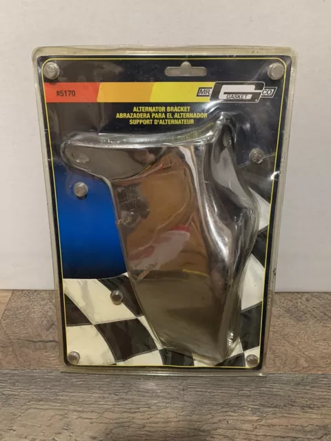SBC small block Chevy Mr. Gasket 5170 Alternator Bracket Chrome 283 307 327 350