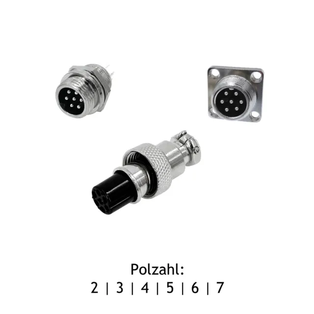 Mikrofon Mini Verbinder Funkgeräte Einbaustecker | Kupplung  2-7 pol. Metall