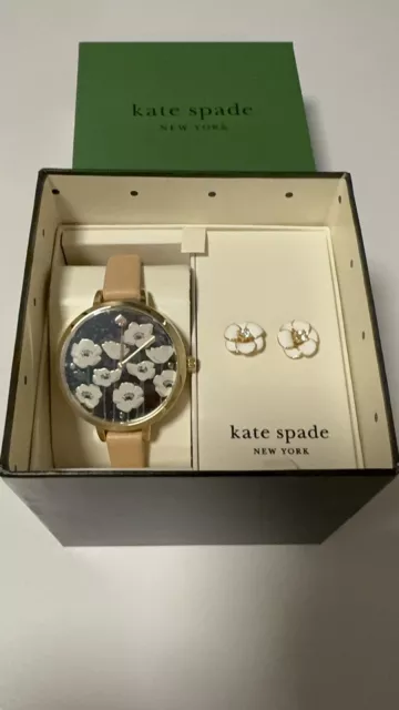 NWB Women's KATE SPADE New YorkMetro Flower Watch and Earring SetKSW9011