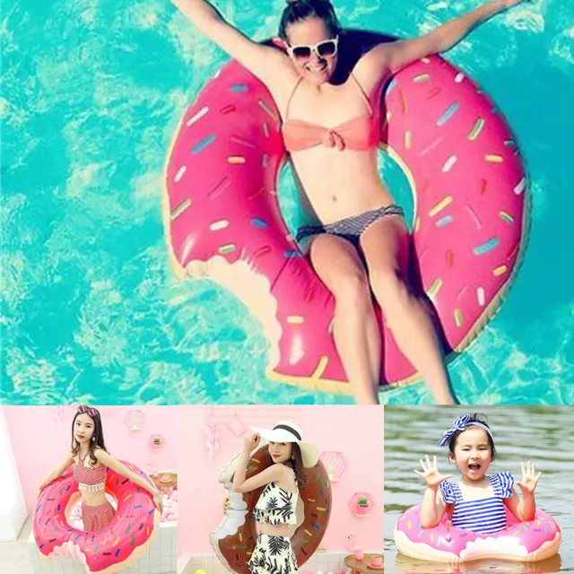Ring Swimming Swim Inflatable Giant Adults Novelty Donut Float Pool Beach